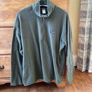 Patagonia Synchilla Quarter Zip Fleece Sweater Size Large, L Hunter Green